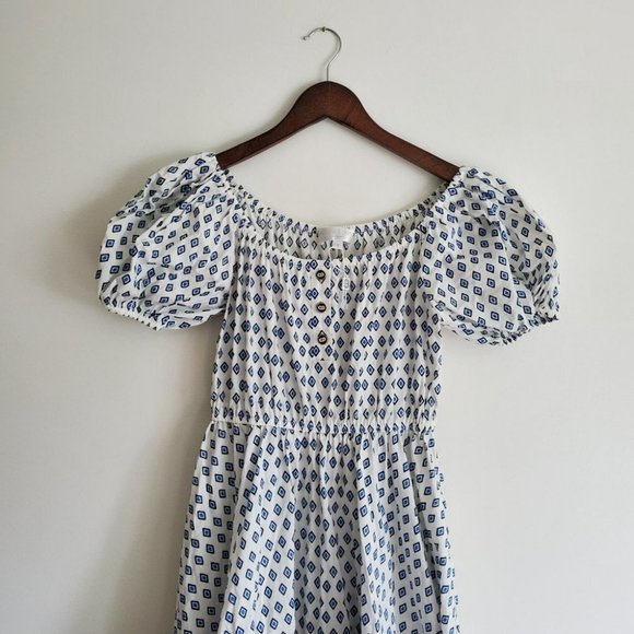 CAROLINE CONSTAS | NWOT Bardot Flounce Midi Puff Sleeve DesignerDress (Size S) - Picture 9 of 14